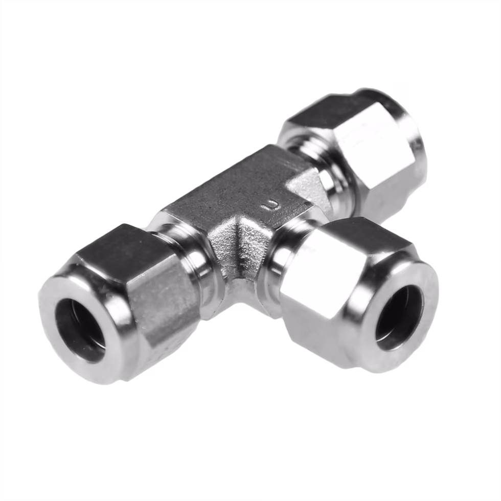 Stainless compression union tee