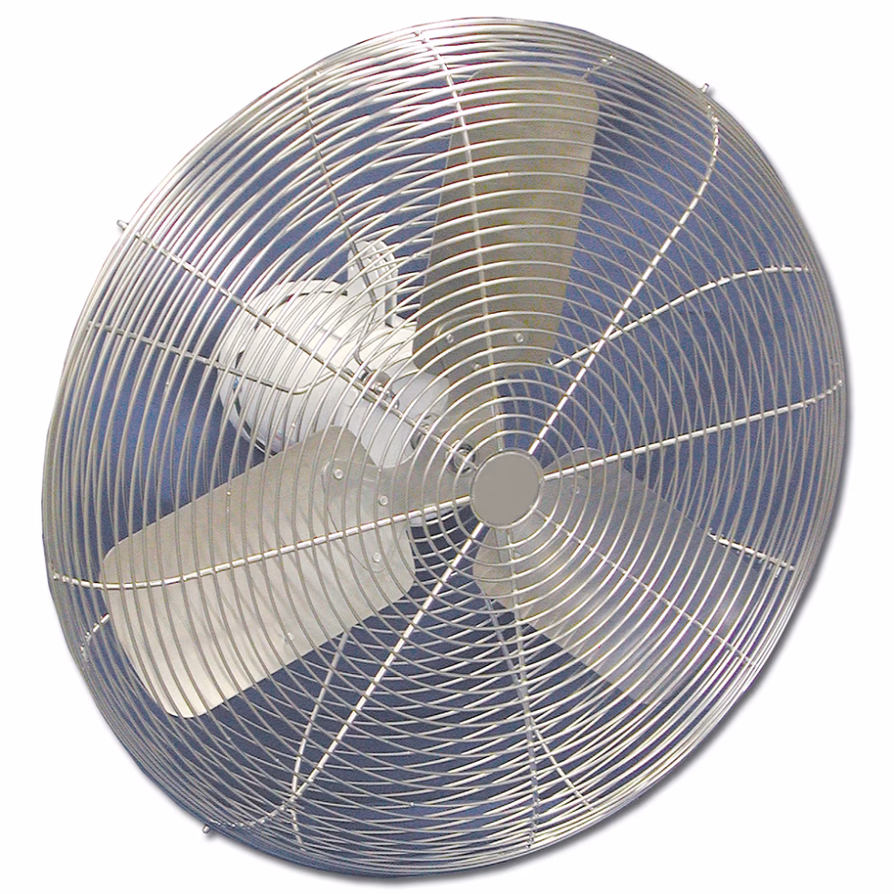 24 inch washdown duty fan with epoxy coated motor and stainless blade