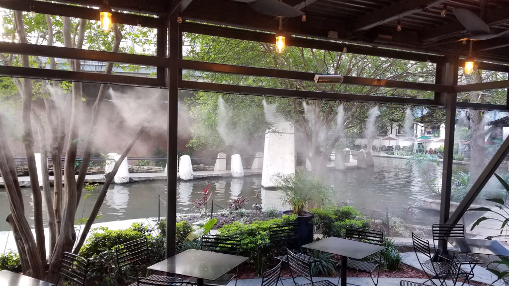 Linear Misting System at On The Bend